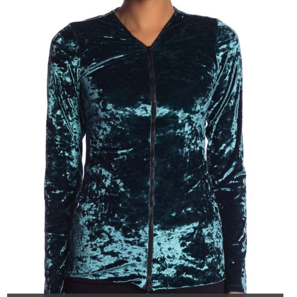 NEW Petit Pois Velour Zip Front Jacket - Picture 2 of 5